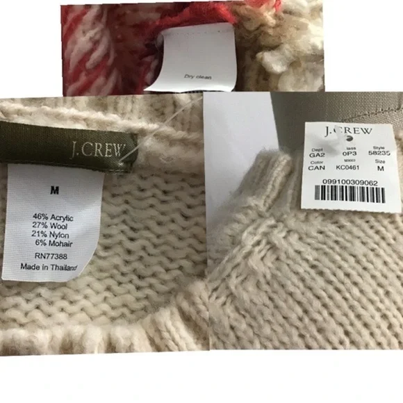 NWT J. Crew Wool Blend Sweater Medium Ivory - Picture 8 of 8